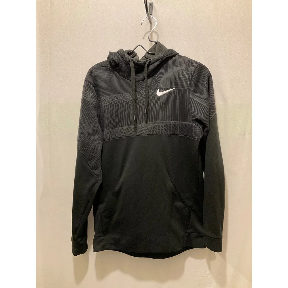 Nike Therma‎ Fit Hoodie Black Athletic Pullover Long Sleeve Logo Womens